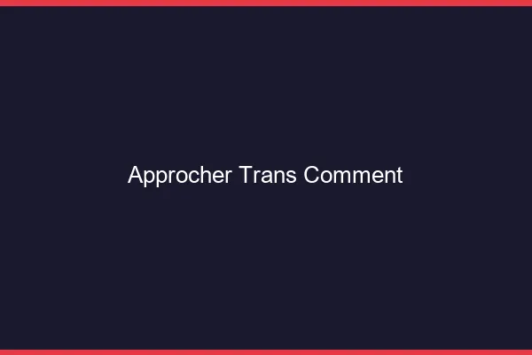 Approcher trans comment