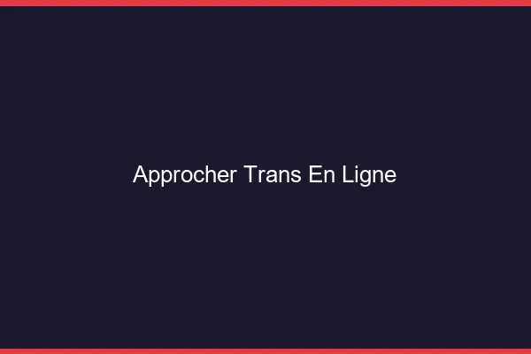 Approcher trans en ligne