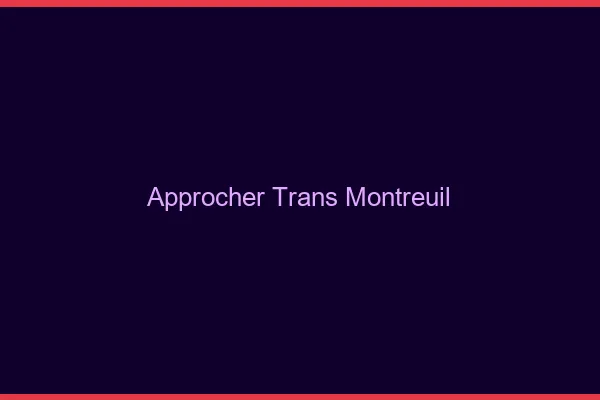 Approcher trans Montreuil