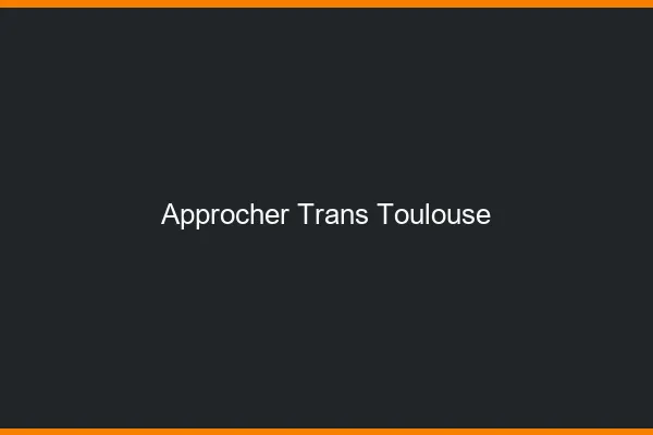 Approcher trans Toulouse