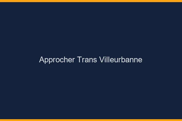Approcher trans Villeurbanne