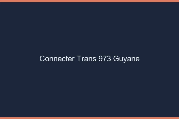 Connecter trans 973 Guyane