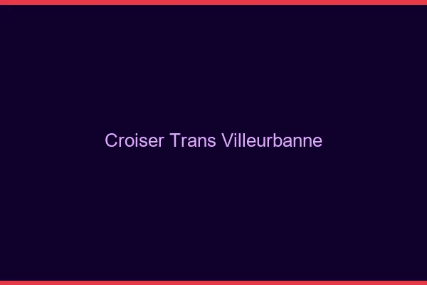 Croiser trans Villeurbanne