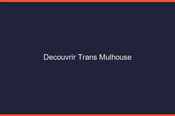 Découvrir trans Mulhouse