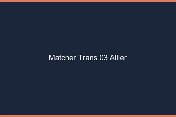 Matcher trans 03 allier