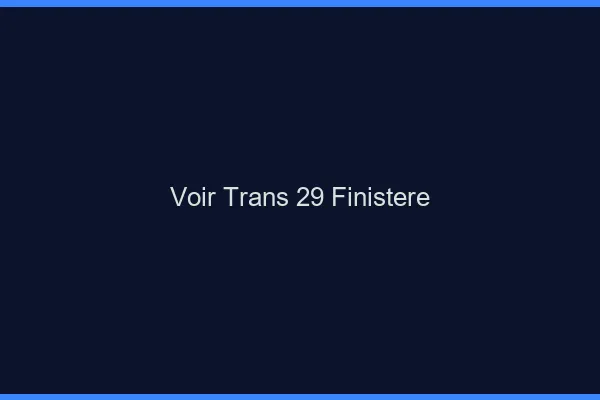 Voir trans 29 finistère