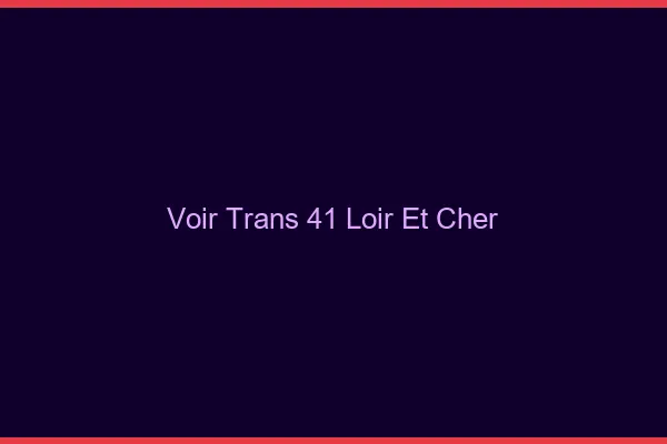 Voir trans 41 loir-et-cher