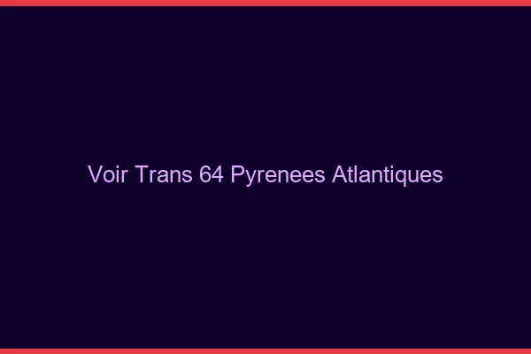 Voir trans 64 pyrénées-atlantiques