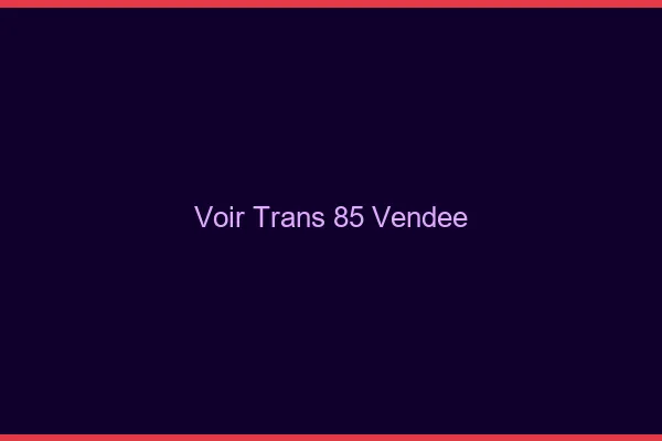 Voir trans 85 vendée
