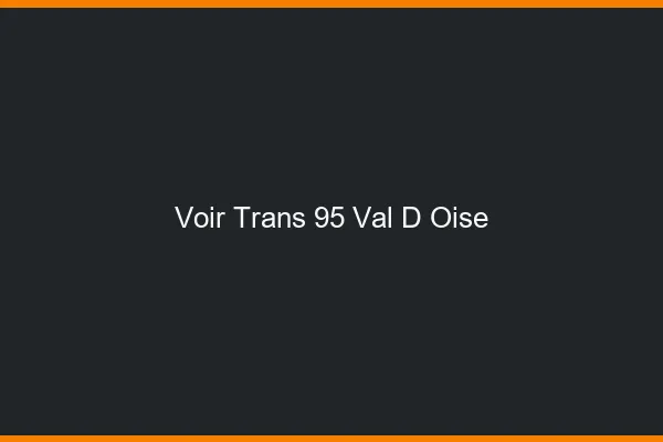 Voir trans 95 val-d'oise