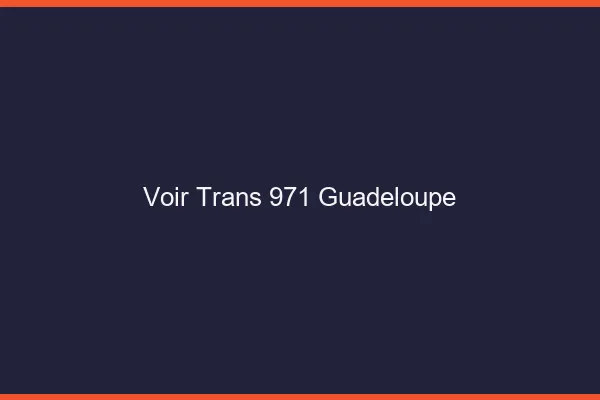 Voir trans 971 Guadeloupe