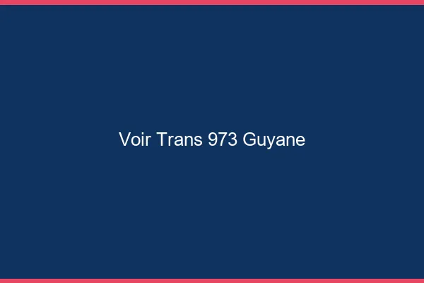 Voir trans 973 Guyane