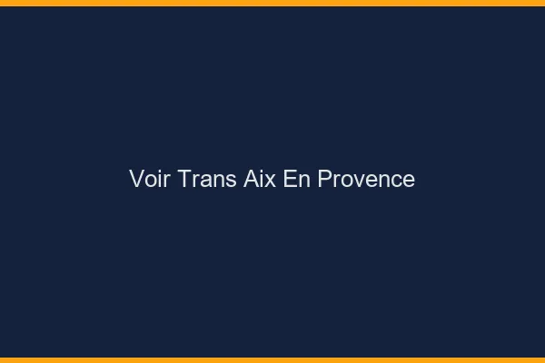 Voir trans Aix-en-Provence