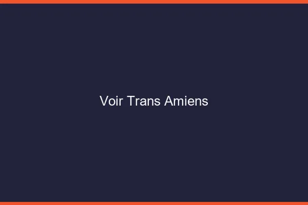 Voir trans Amiens