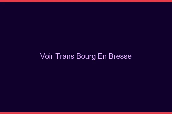Voir trans Bourg-en-Bresse
