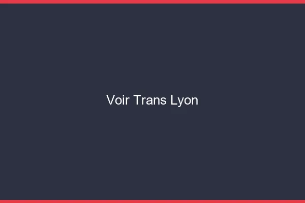 Voir trans Lyon