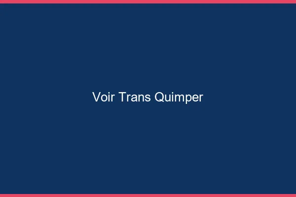 Voir trans Quimper