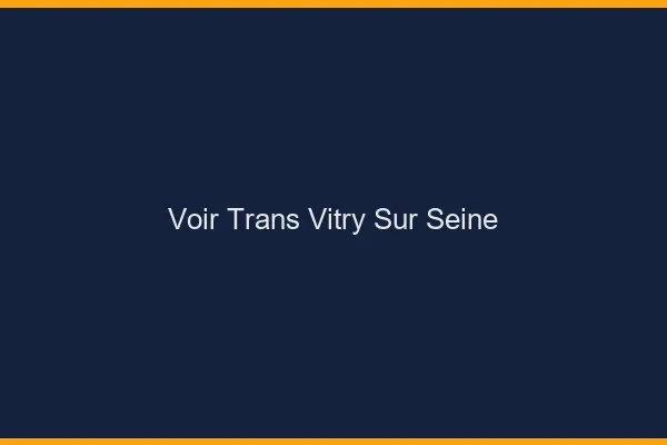 Voir trans Vitry-sur-Seine